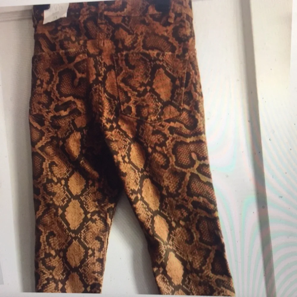 Zara High Rise Animal Print Skinny Jeans